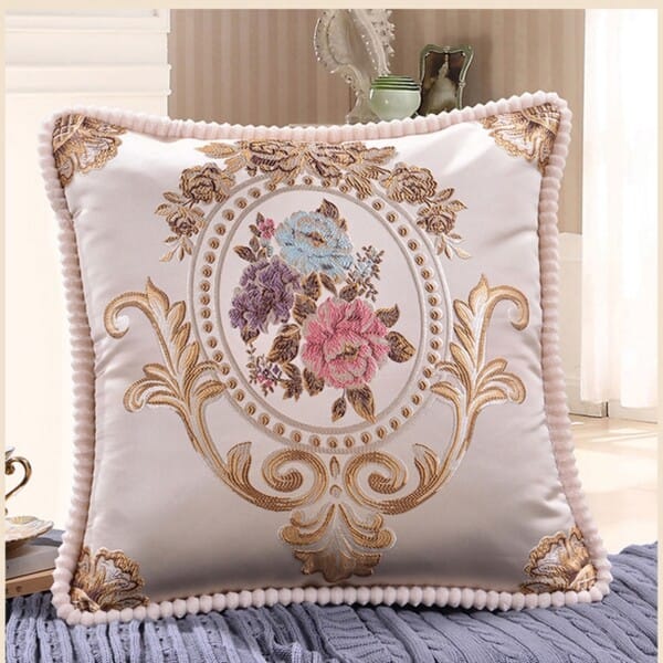 Elegant Retro Floral Cushion Embroidered Cushion Cover - Image 2