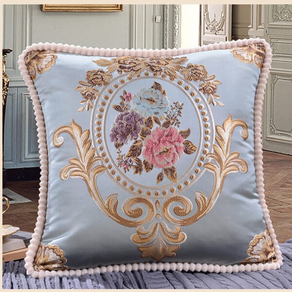 Elegant Retro Floral Cushion Embroidered Cushion Cover - Image 7