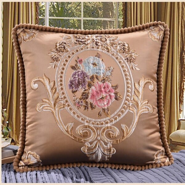 Elegant Retro Floral Cushion Embroidered Cushion Cover - Image 8