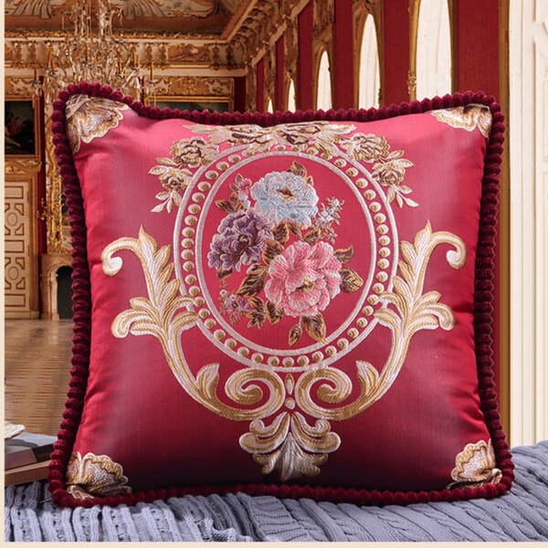 Elegant Retro Floral Cushion Embroidered Cushion Cover - Image 6
