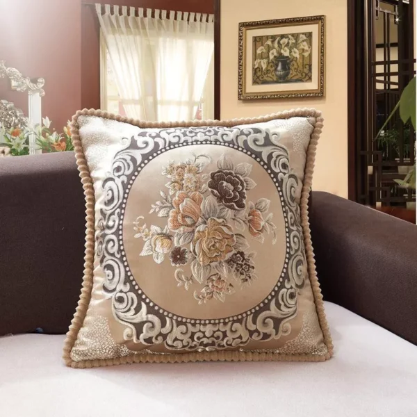 Elegant Retro Floral Cushion Embroidered Cushion Cover - Image 13