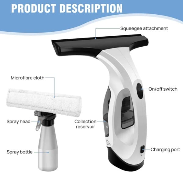 Cordless Window Vacuum Cleaner - Streak-Free Cleaning - Image 4
