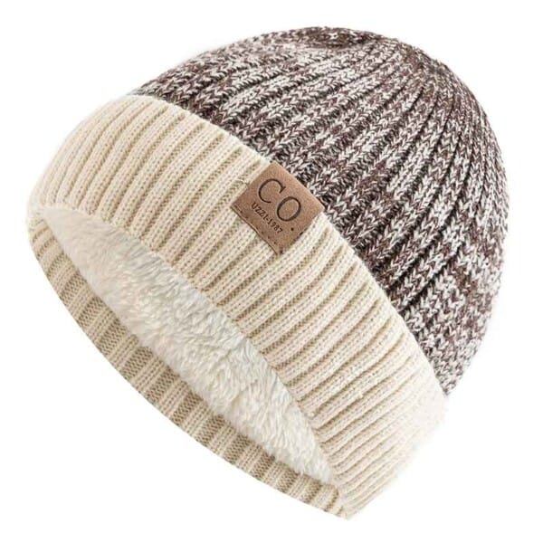 Two-Tone Winter Hats – Unisex Warm Beanie for Men and Women