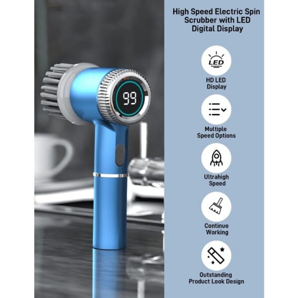 Cordless Electric Spin Scrubber – Waterproof with 3 Speeds - Image 6
