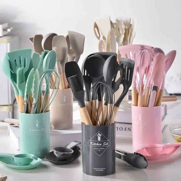 Silicone Kitchen Utensil Set – 12PCS Non-Stick Cooking Tools - Image 2