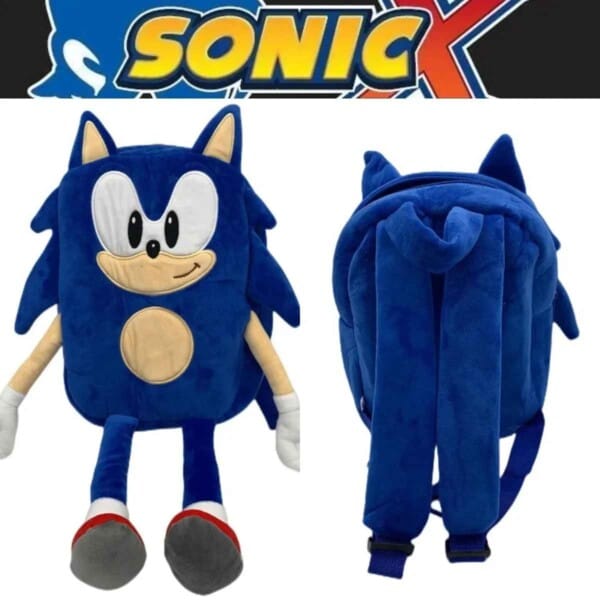 Sonic Plush Backpack Toy - 40CM Hedgehog Plush with 3D Details, Perfect for Kids' Birthday Gift and Daily Use.