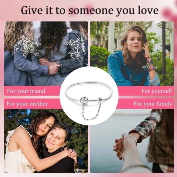 Silver-Plated Heart Charm Bracelet for Women – Stylish Gift - Image 34
