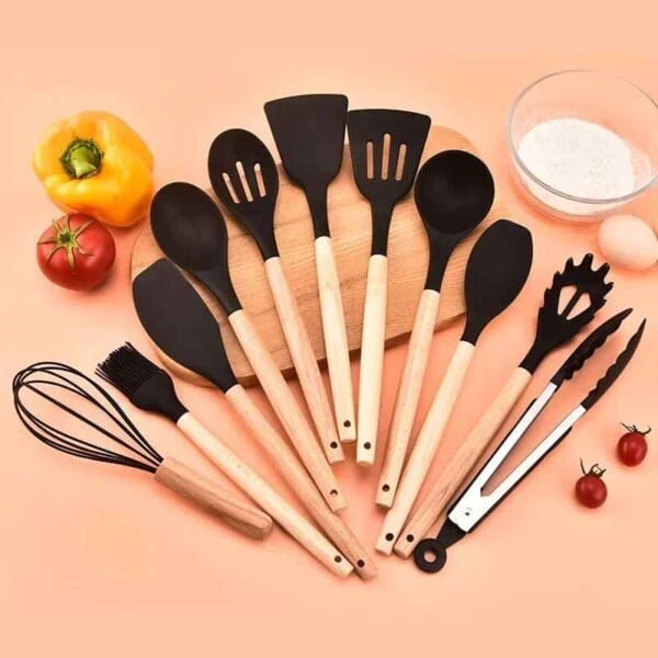 Silicone Kitchen Utensil Set – 12PCS Non-Stick Cooking Tools - Image 4