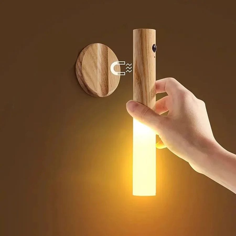 Home 60 Modern LED night light with magnetic base and warm glow, ideal for kitchens, bedrooms, and closets.