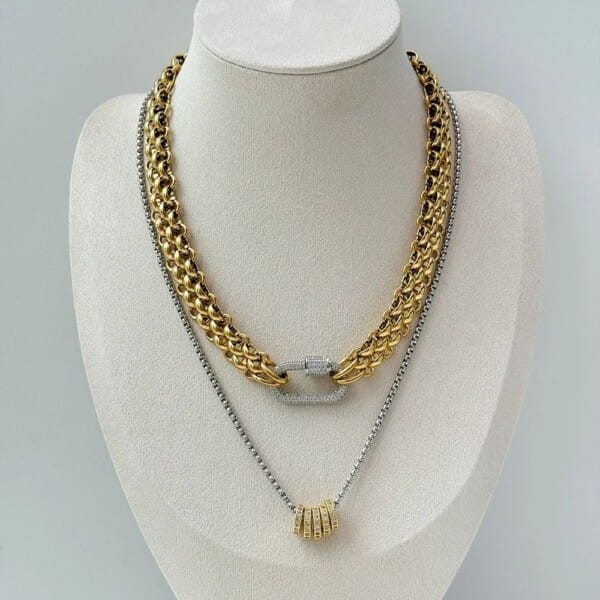 Elegant Triple Braided Necklace - 18K Gold-Plated Fashion Jewelry - Image 13