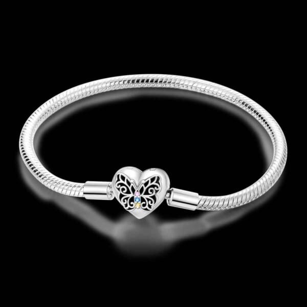 Silver-Plated Heart Charm Bracelet for Women – Stylish Gift - Image 47