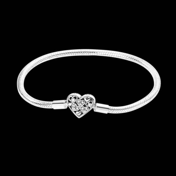Silver-Plated Heart Charm Bracelet for Women – Stylish Gift - Image 49