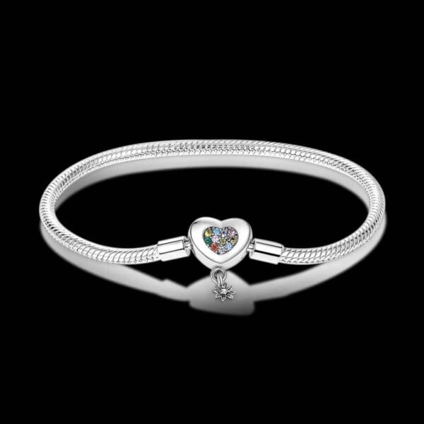 Silver-Plated Heart Charm Bracelet for Women – Stylish Gift - Image 63