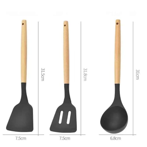 Silicone Kitchen Utensil Set – 12PCS Non-Stick Cooking Tools - Image 7