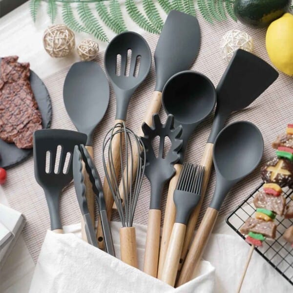 Silicone Kitchen Utensil Set – 12PCS Non-Stick Cooking Tools - Image 8