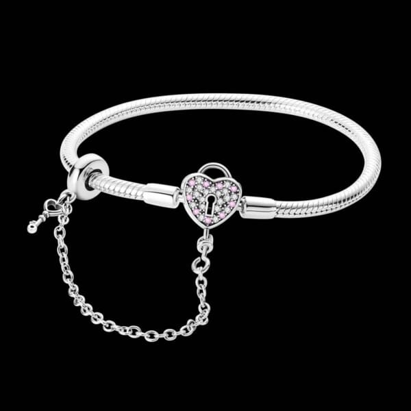 Silver-Plated Heart Charm Bracelet for Women – Stylish Gift - Image 67