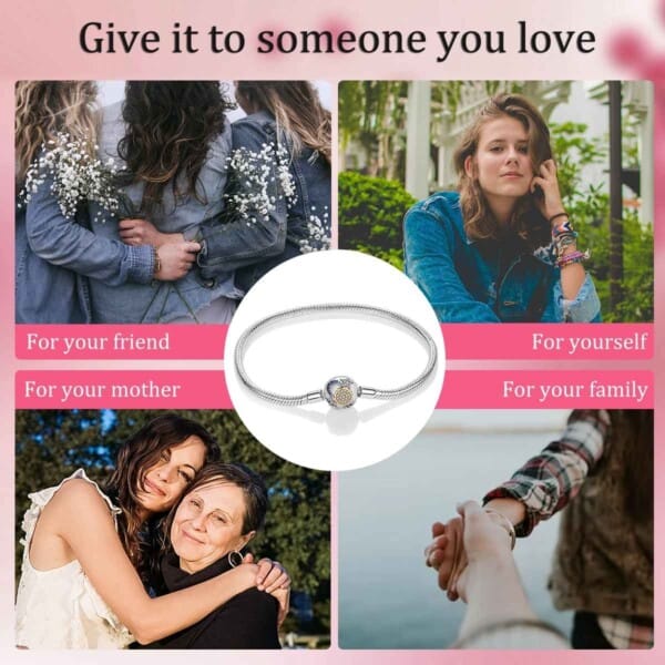 Silver-Plated Heart Charm Bracelet for Women – Stylish Gift - Image 82