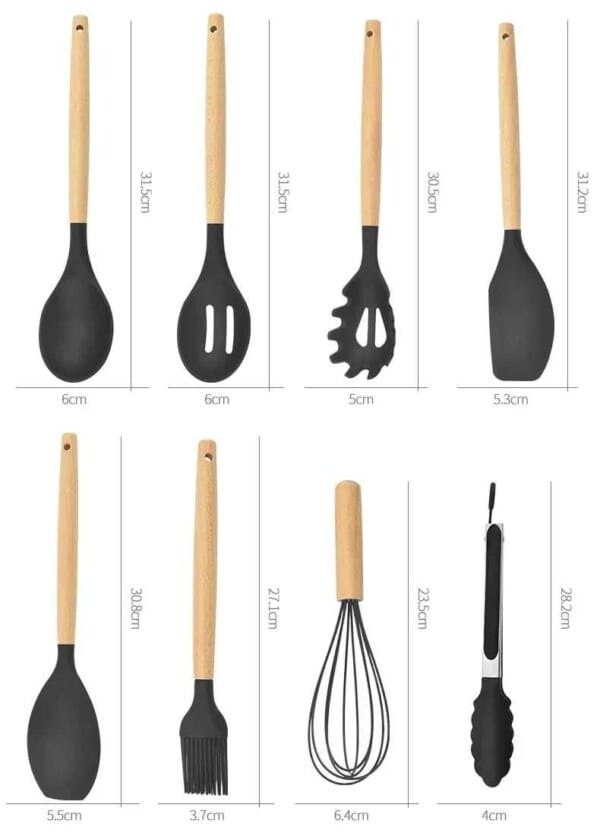Silicone Kitchen Utensil Set – 12PCS Non-Stick Cooking Tools - Image 9