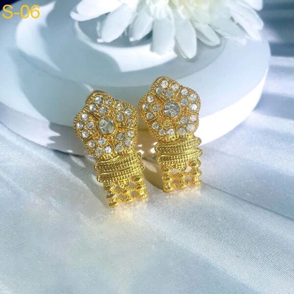 Elegant 24k Gold Wedding Jewelry Set for Women with Big Pendant Necklace, Earrings, Bracelet, and Ring