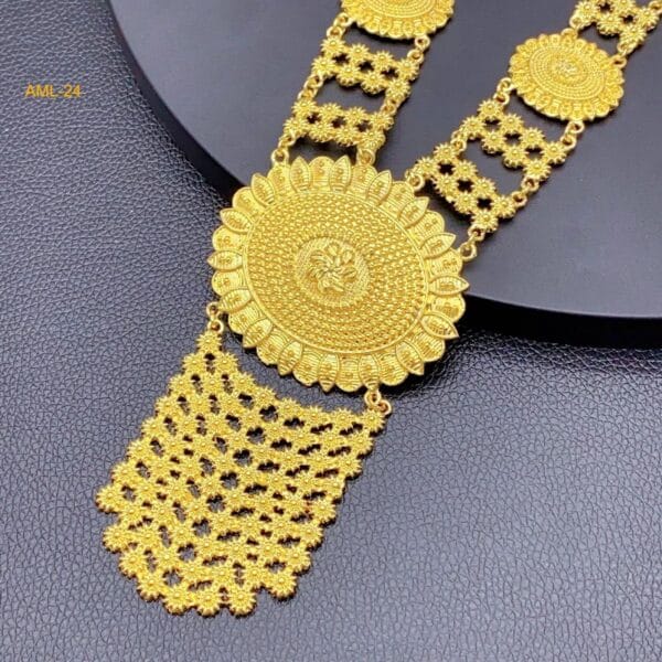 24K Gold Bridal Jewelry Set Power – Elegant Wedding Necklace - Image 7