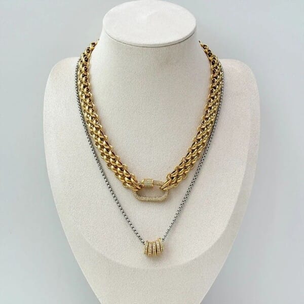 Elegant Triple Braided Necklace - 18K Gold-Plated Fashion Jewelry - Image 5