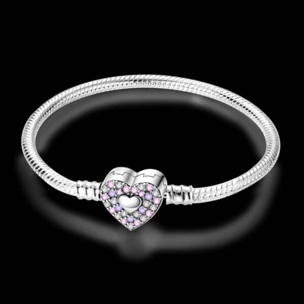 Silver-Plated Heart Charm Bracelet for Women – Stylish Gift - Image 16