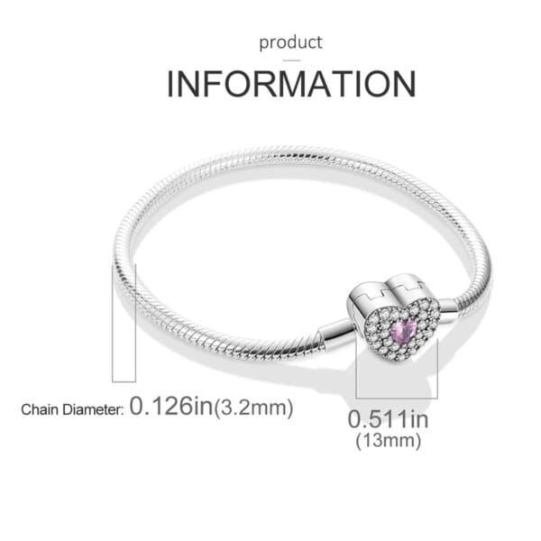 Silver-Plated Heart Charm Bracelet for Women – Stylish Gift - Image 102
