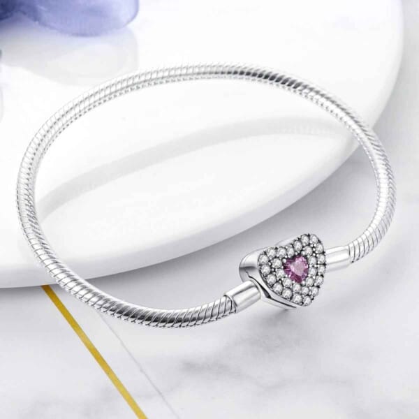 Silver-Plated Heart Charm Bracelet for Women – Stylish Gift - Image 104