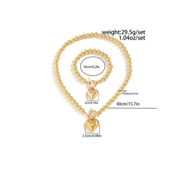 Gold Beads Jewelry Set for Women 2Pcs Gold Color - Image 15