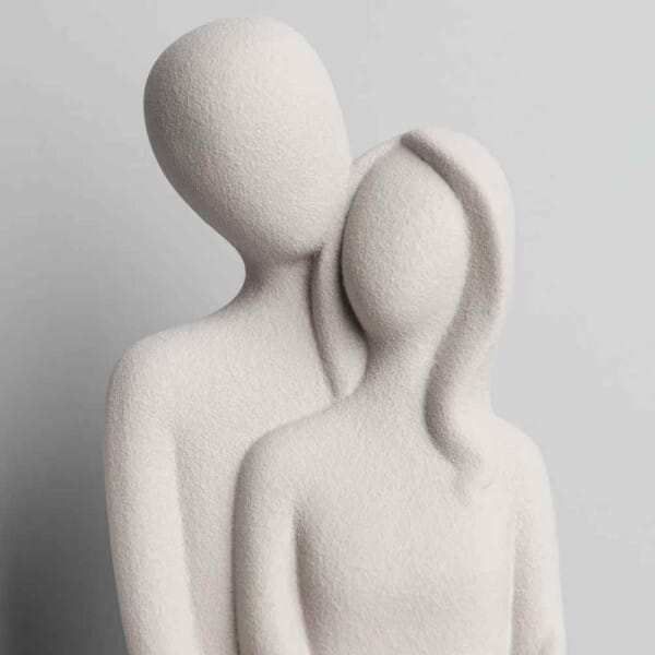 Nordic Abstract Couple Sculpture – Elegant Frosted Ceramic Decor - Image 8