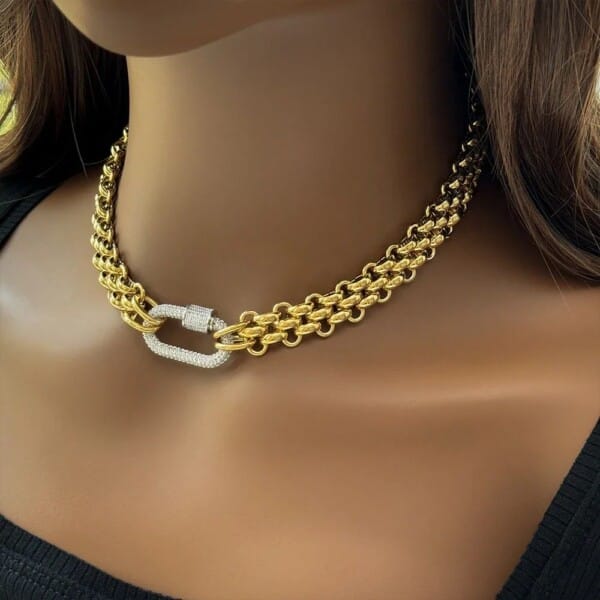 Elegant Triple Braided Necklace - 18K Gold-Plated Fashion Jewelry - Image 9
