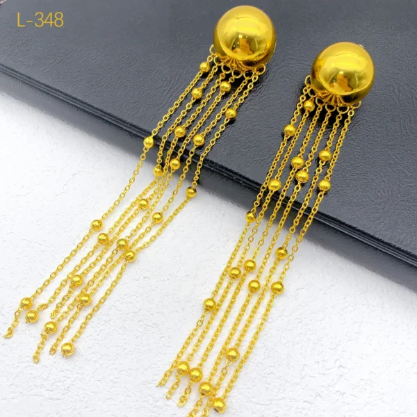 African 24K Tassel Necklace – luxury jewelry set for women featuring a radiant 24K gold finish and elegant tassel design.