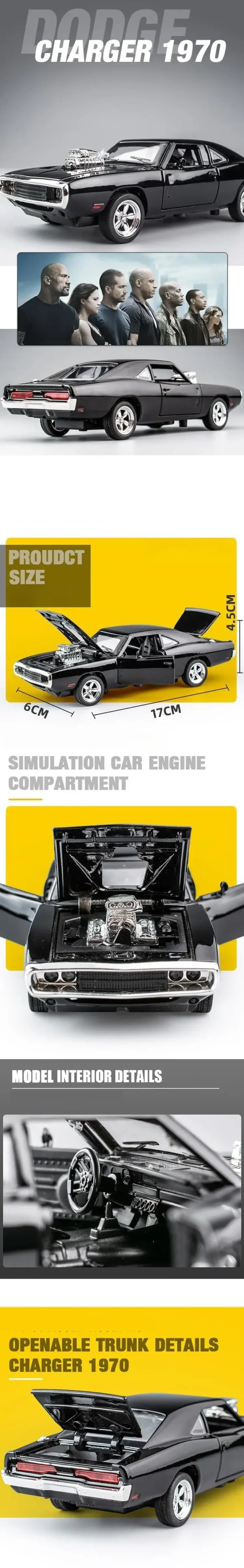 1970 Dodge Charger  Iconic Diecast Car Collectible - Image 16