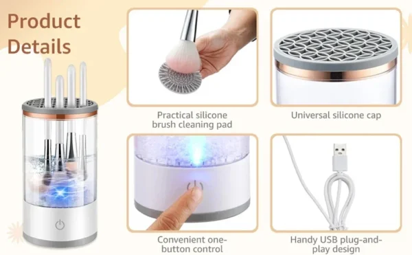 Electric Makeup Brush Cleaner –3X Deep Clean & Rechargeable - Image 16