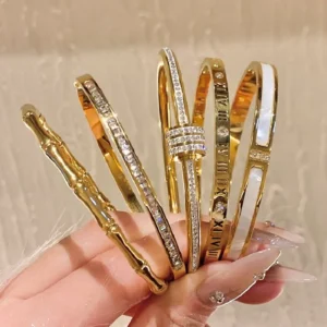 Home 131 Elegant gold-plated titanium steel bracelet โ stylish, durable, and perfect for any outfit.