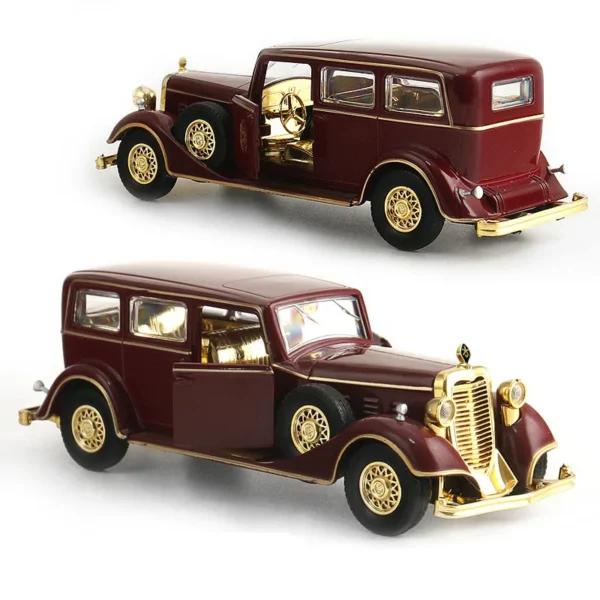 1:32 Retro Classic Metal Car Diecast Model with Pull-Back Action, Lights & Sound