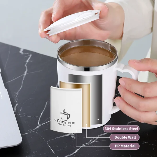 Portable Stainless Thermos Mug 350ml – Leakproof Hot Coffee Cup - Image 13