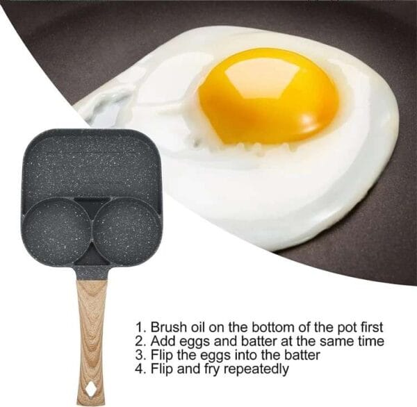 Pancake Egg Frying Pan with 4 cups capacity and non-stick ceramic coating