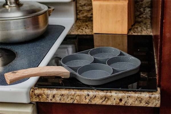 Pancake Egg Frying Pan with 4 cups capacity and non-stick ceramic coating