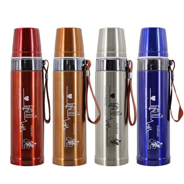 Bullet Style Stainless Steel Vacuum Flask 750ml – Red and Steel Color