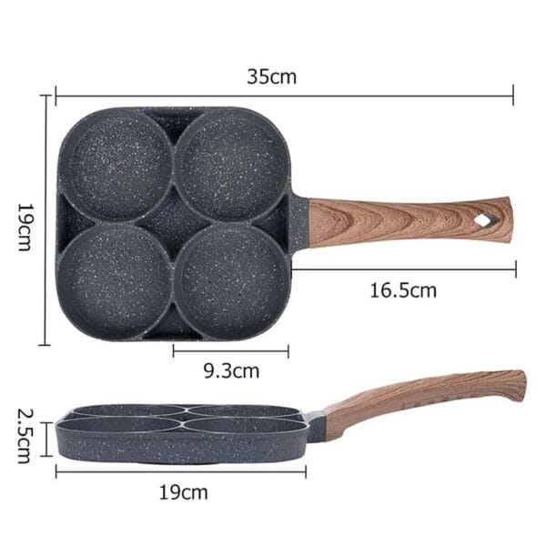 Pancake Egg Frying Pan – 4 Cups Strong Non-Stick Easy Clean - Image 3
