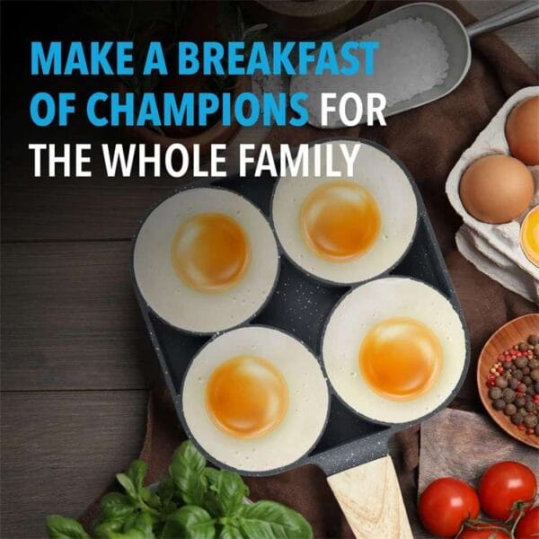 Pancake Egg Frying Pan with 4 cups capacity and non-stick ceramic coating