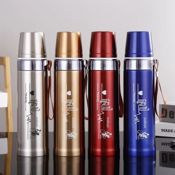 Bullet Style Stainless Steel Vacuum Flask 750ml – Red and Steel Color