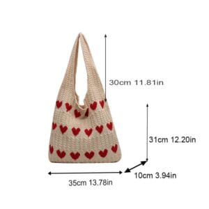 Home 38 Elegant Summer Woven Bag with soft cotton knit, dual handles, and open casual tote design