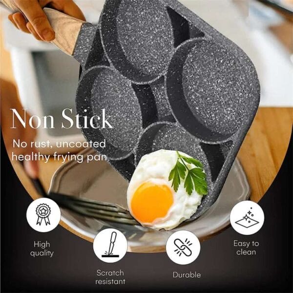Pancake Egg Frying Pan with 4 cups capacity and non-stick ceramic coating