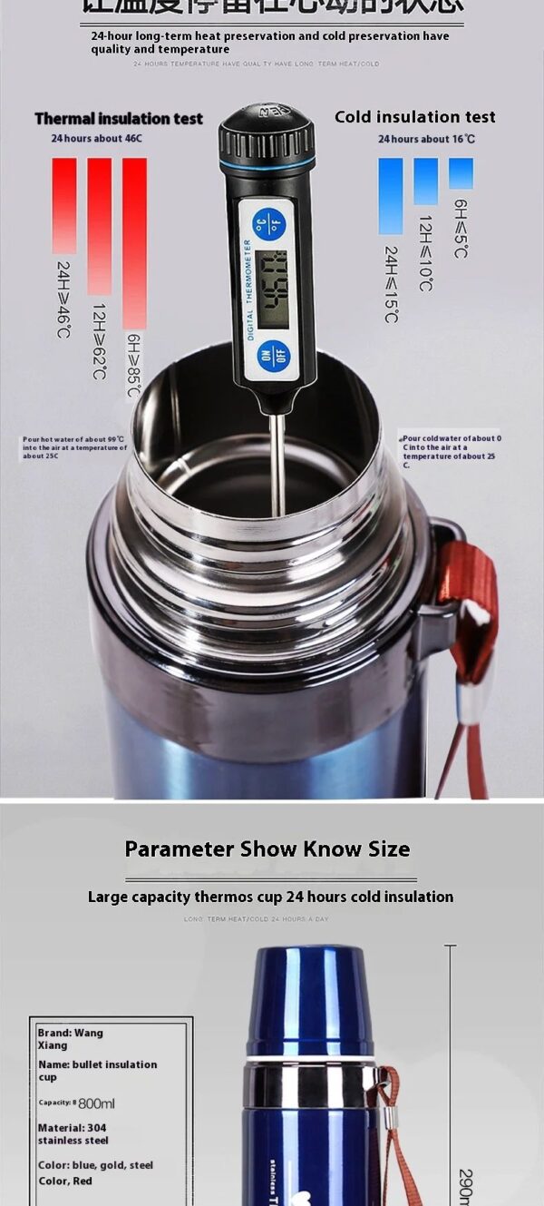 Bullet Style Vacuum Flask 750ml Strong Gift – No Leaks Guaranteed - Image 14