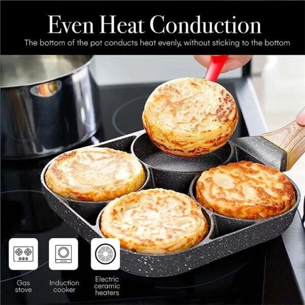 Pancake Egg Frying Pan with 4 cups capacity and non-stick ceramic coating