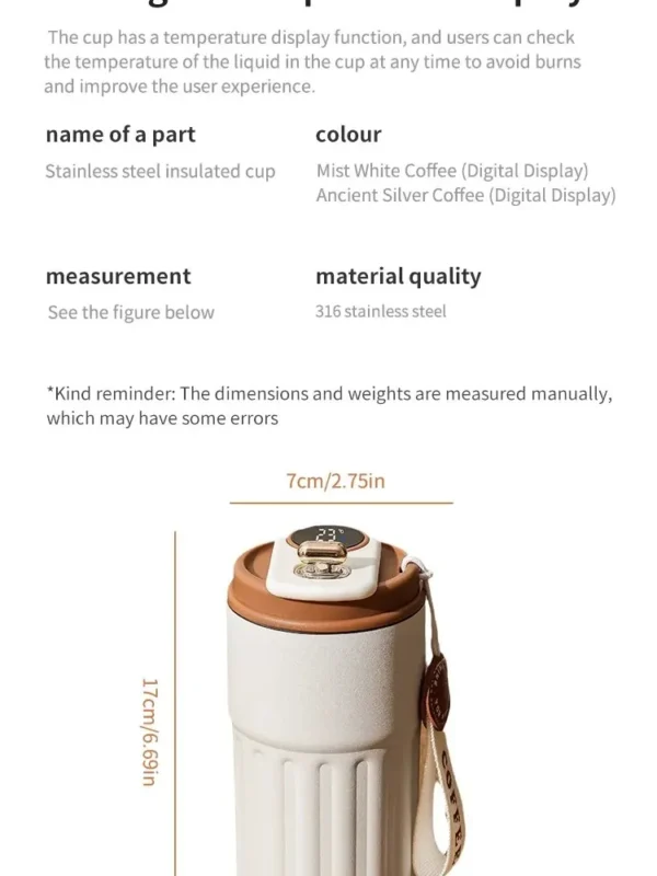 Smart Thermos Display Bottle with 450ml Leakproof Power Cup - Image 10