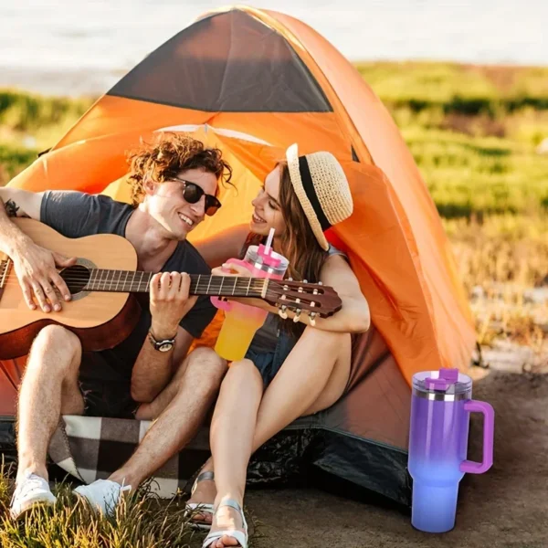 Stay Hydrated In Style 40oz Powerful Rainbow Thermos For Women - Image 4