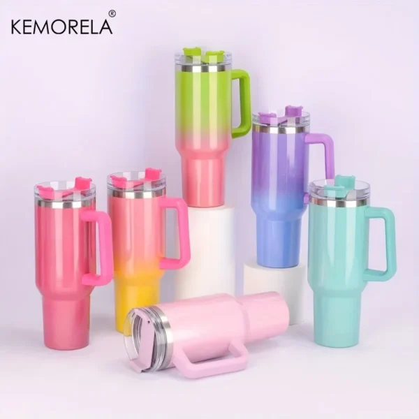 Stay Hydrated In Style 40oz Powerful Rainbow Thermos For Women - Image 2